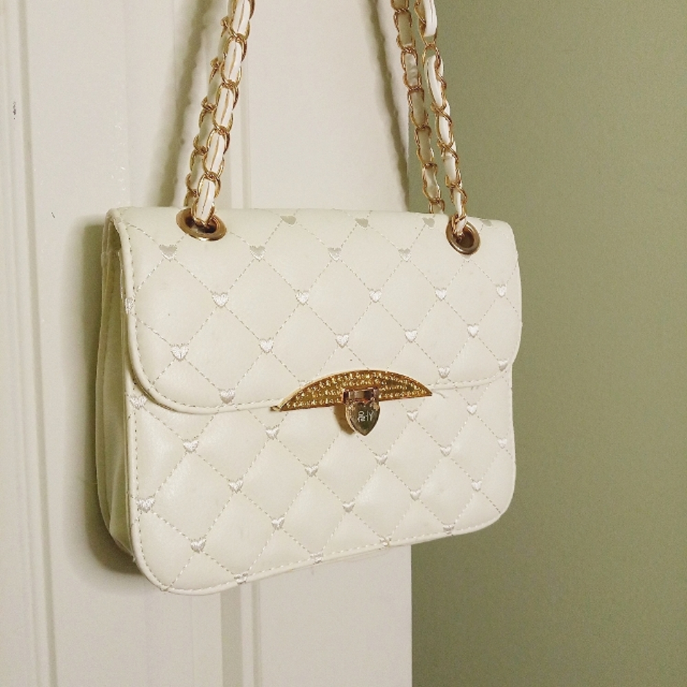 White and Gold Handbag/Crossbody Bag